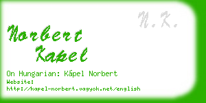norbert kapel business card